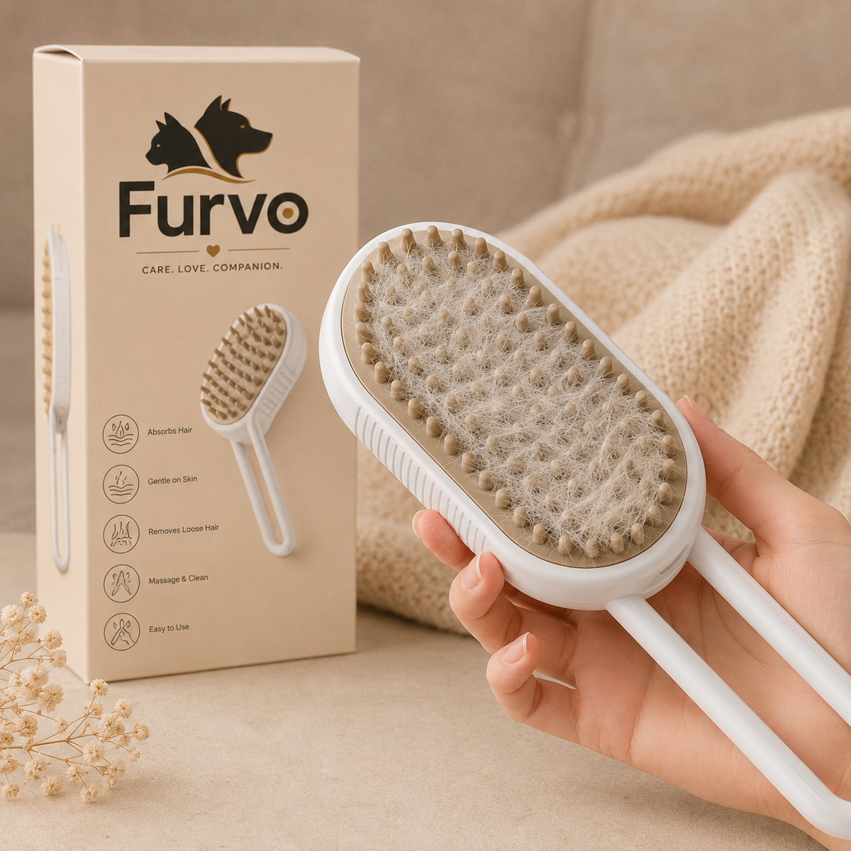 DONGTATA 3 in 1 Cat Steam Brush Massage Brush